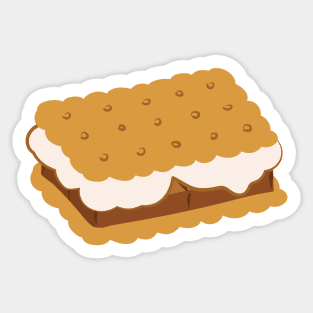 Cute Smores Illustration Marshmallow Chocolate Camping Roasting Sticker